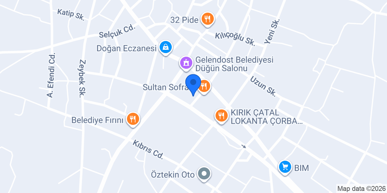 Halkbank Gelendost Şubesi konumu