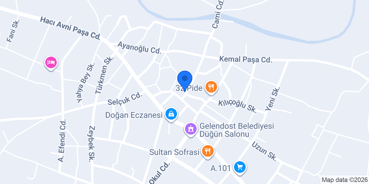 Gelendost Belediye Sarayı konumu
