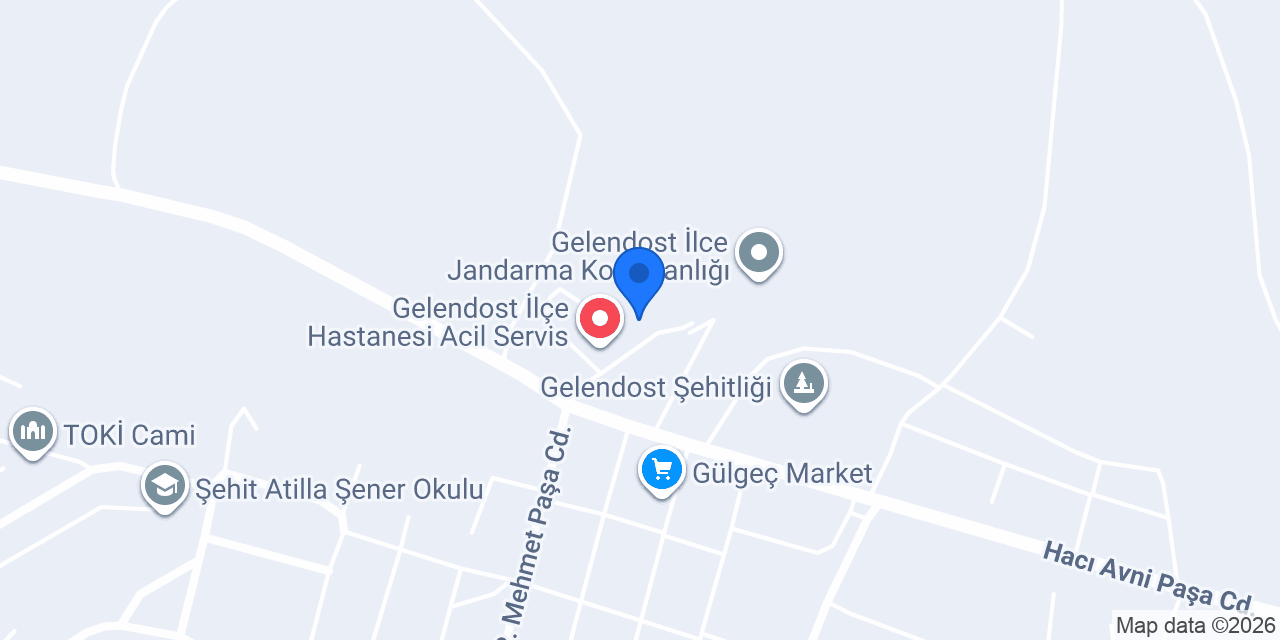 Gelendost Aile Sağlık Mer. konumu