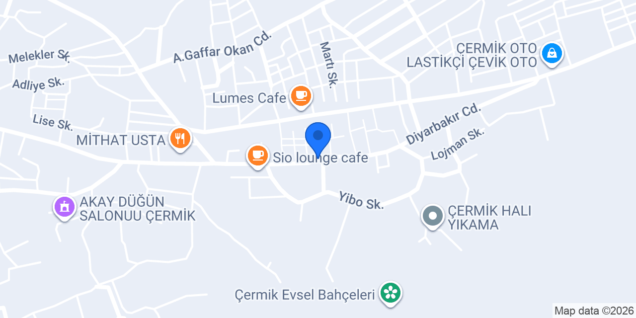 Baklavacı sefa çermik konumu