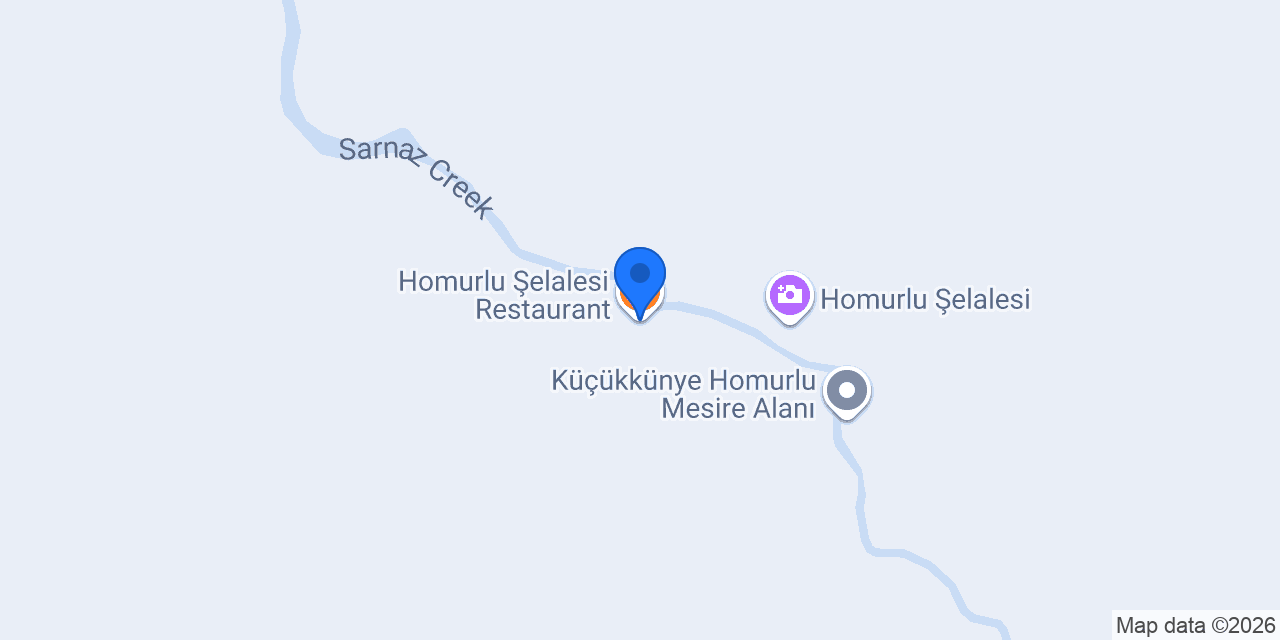 Homurlu Şelalesi Restaurant konumu
