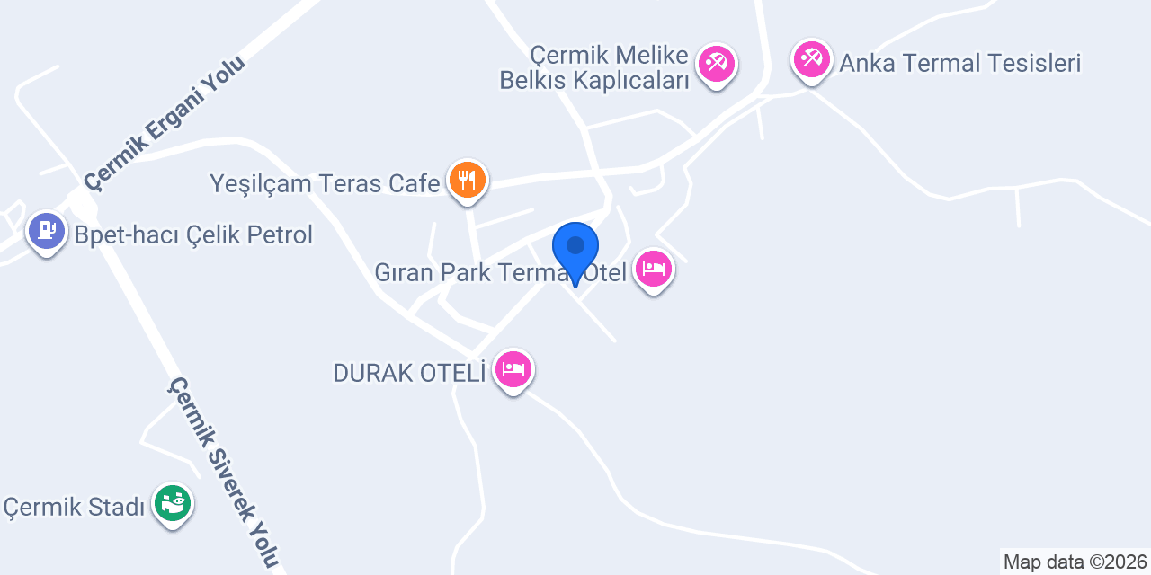 Çermik Yayla Oteli konumu