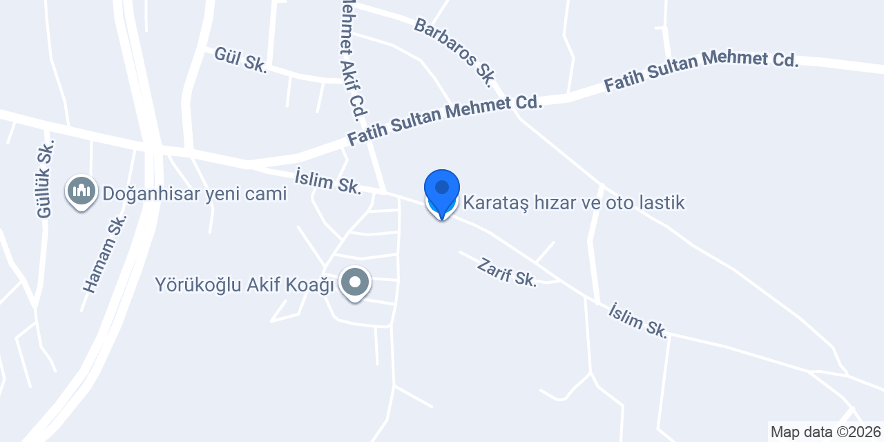 Karataş hızar ve oto lastik konumu