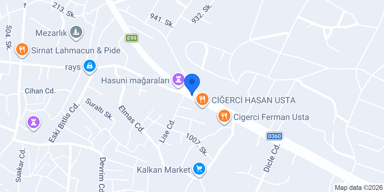 Kadastro Müdürlüğü konumu