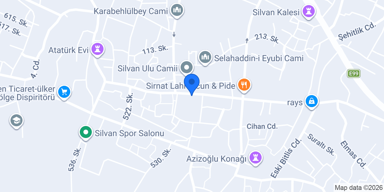 Silvan Mersin Tantuni konumu