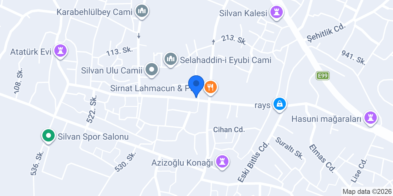 Ziraat Bankası Silvan Şubesi konumu