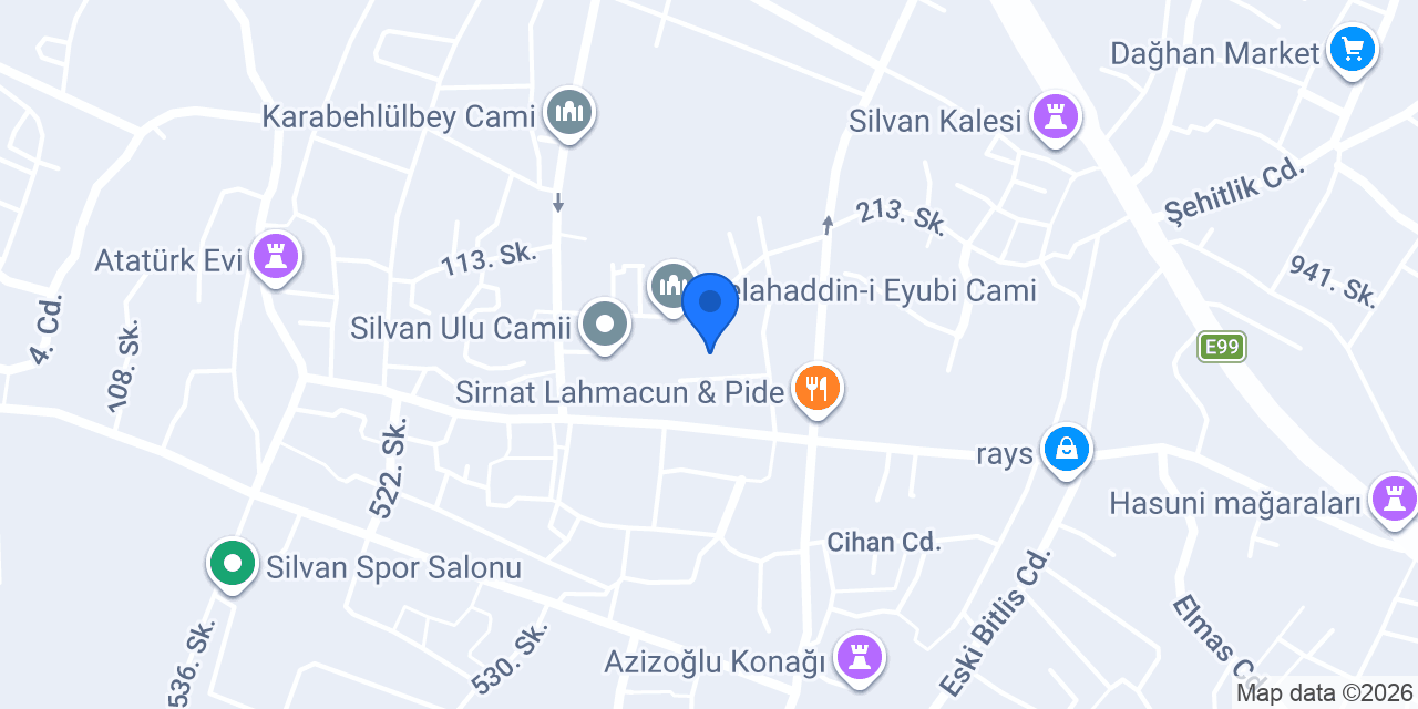 Silvan Kaymakamlığı konumu