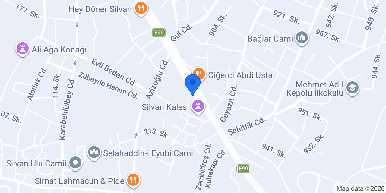 İpekyolu Et Lokantası - Silvan konumu