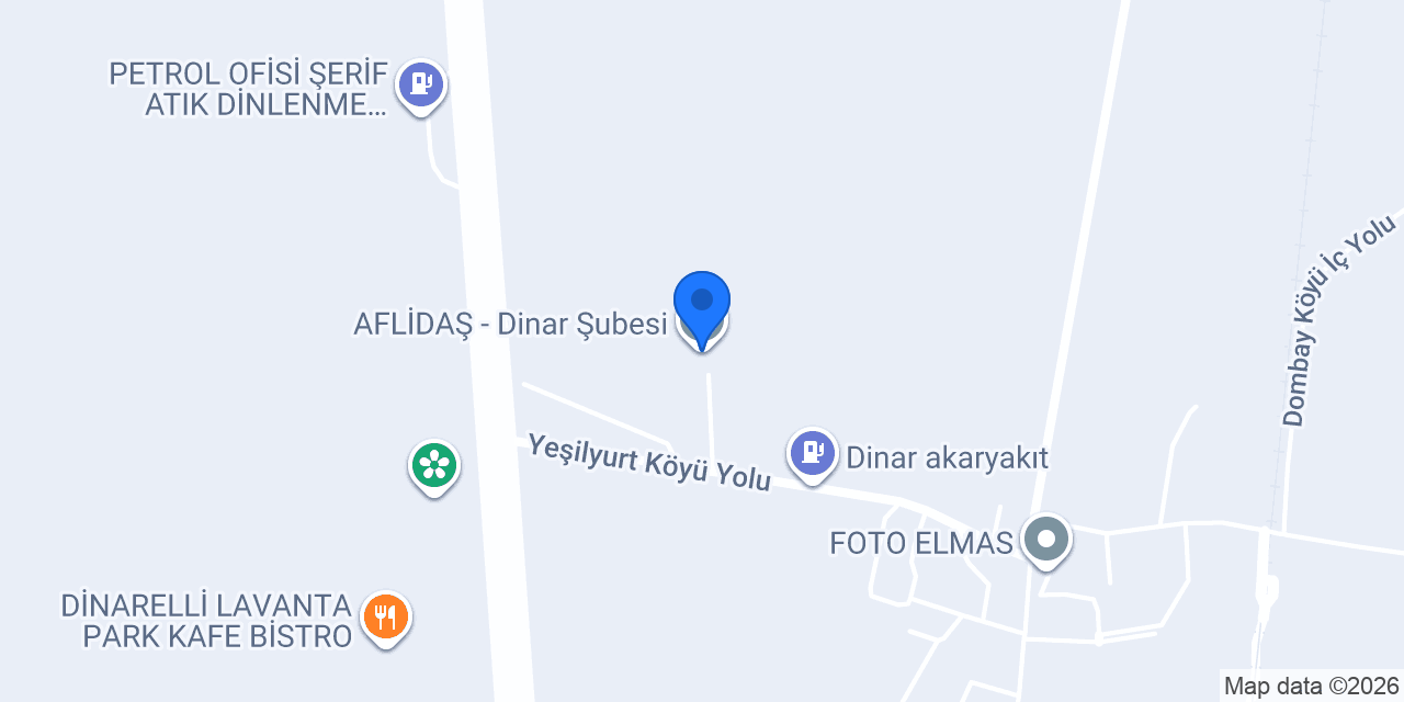 AFLİDAŞ - Dinar Şubesi konumu