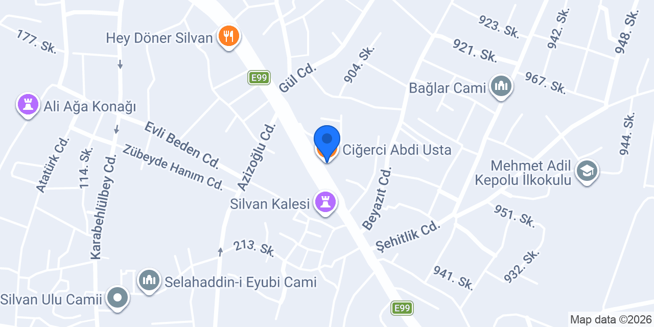 Ciğerci Abdi Usta konumu