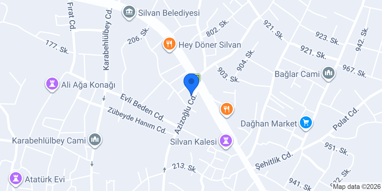 Silvan Sosyal Hizmet Merkezi Müdürlüğü konumu