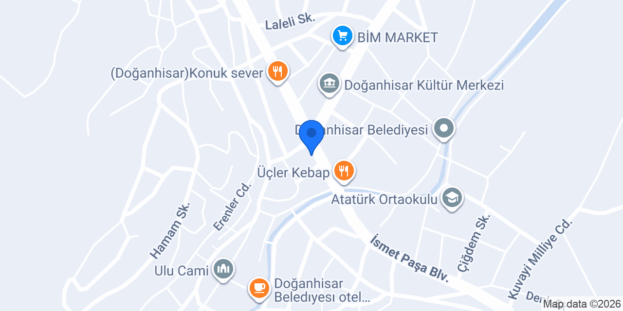 Doğanhisar Mal Müdürlüğü konumu