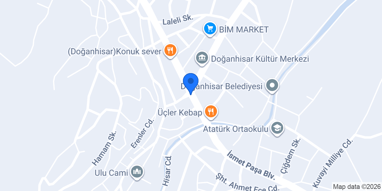 Doğanhisar İlçe Jandarma Komutanlığı konumu