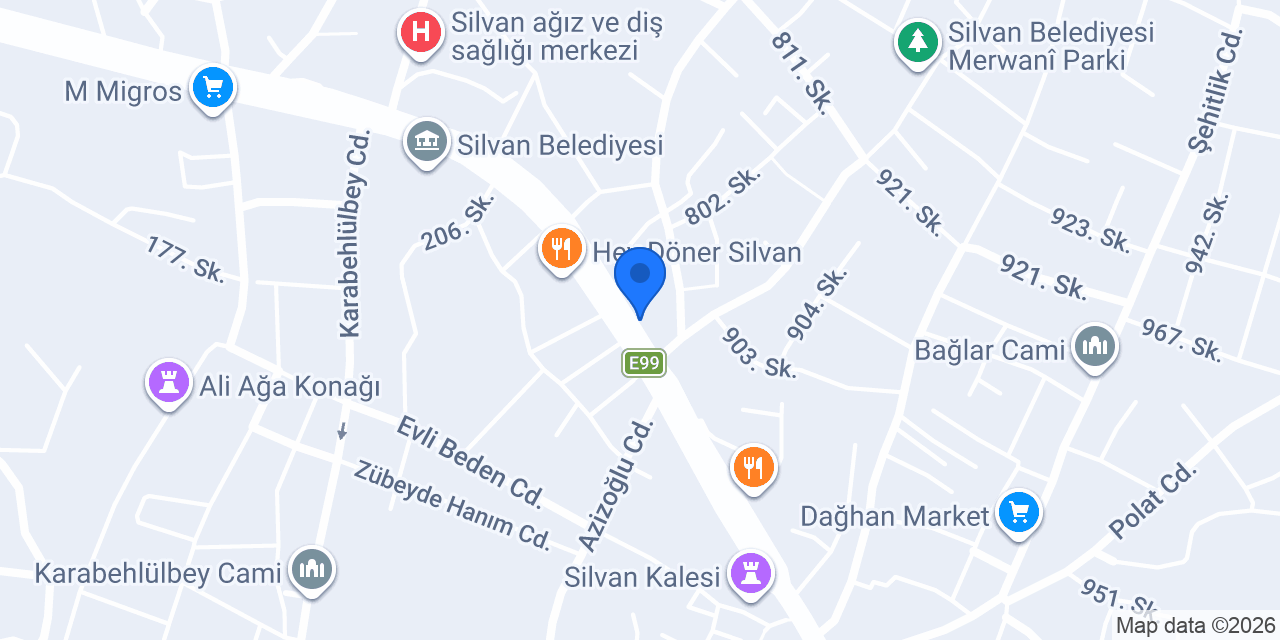 Silvan Hilal Kırtasiye konumu