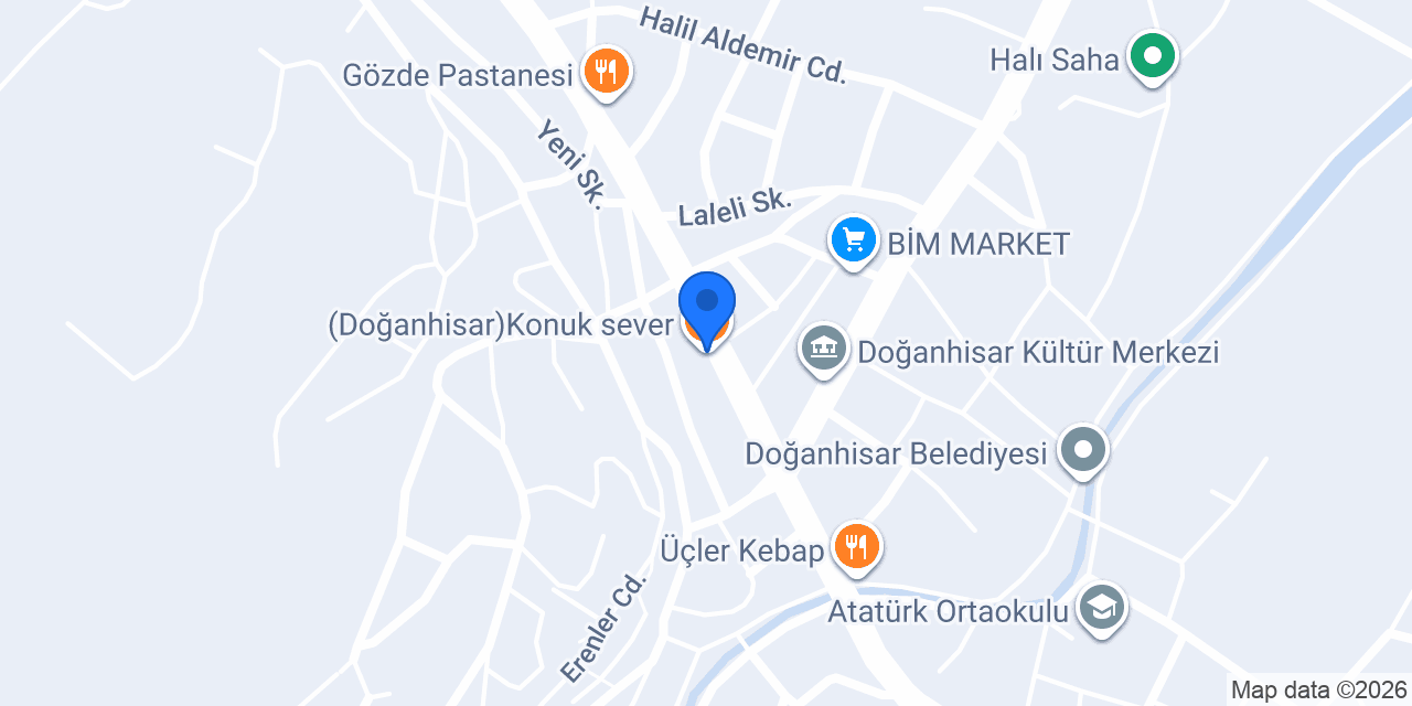 (Doğanhisar)Konuk sever etli ekmek salonu 🏻 konumu