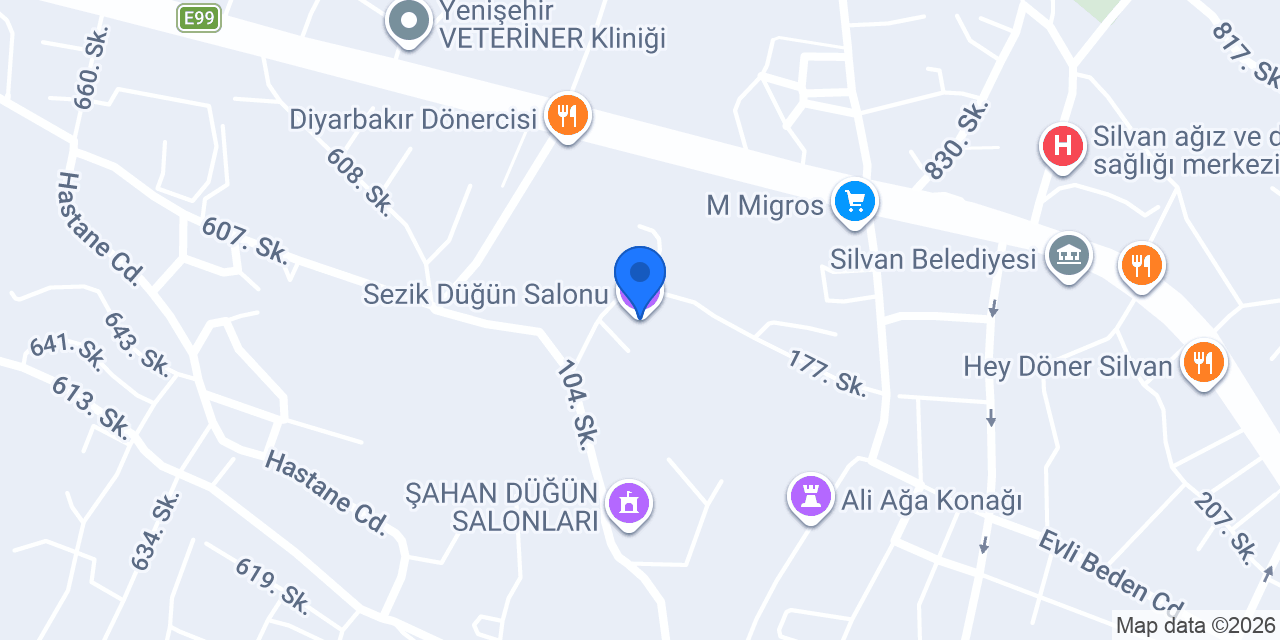 Sezik Düğün Salonu konumu
