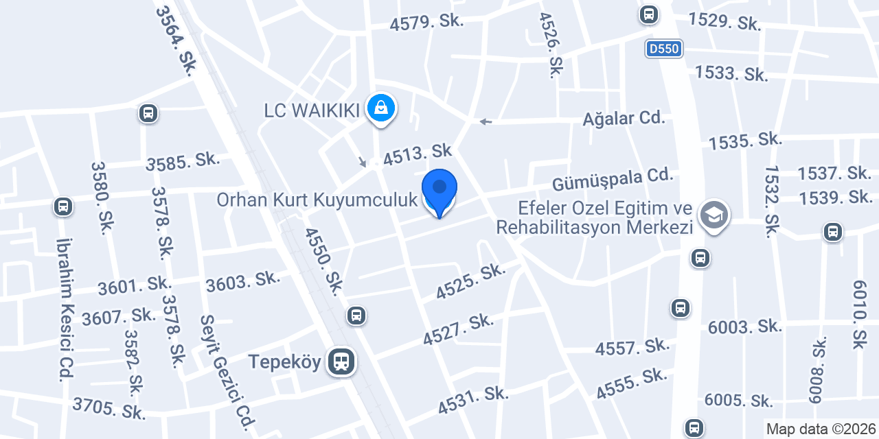 Orhan Kurt Kuyumculuk konumu