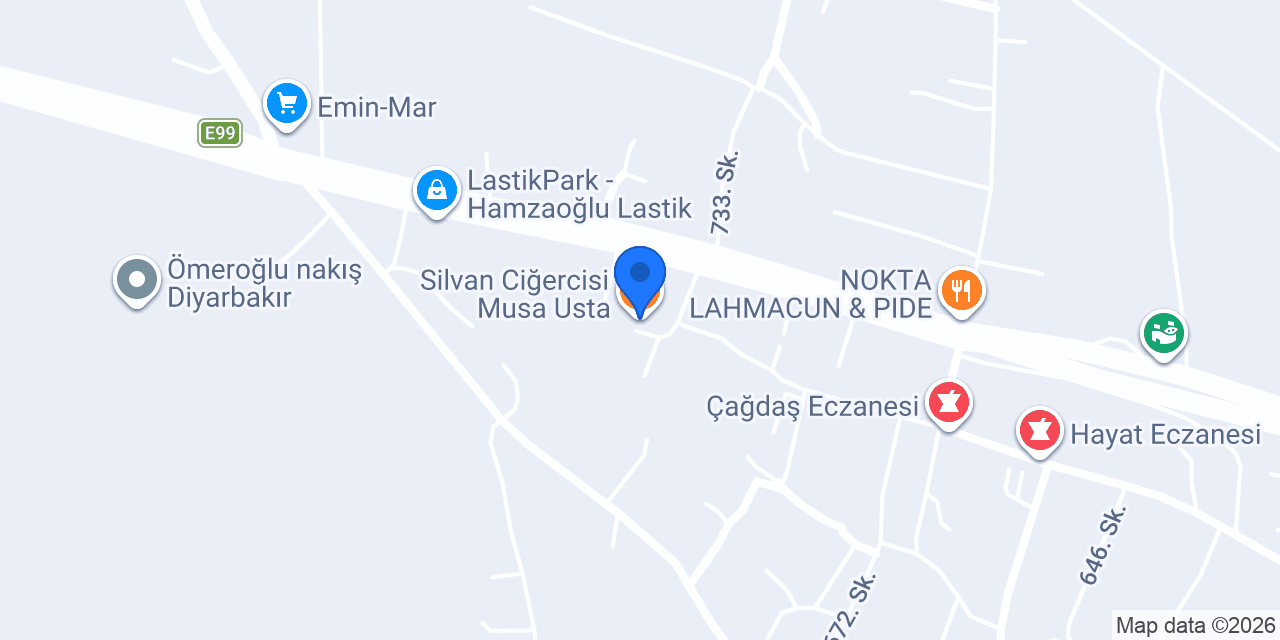 Silvan Ciğercisi Musa Usta konumu