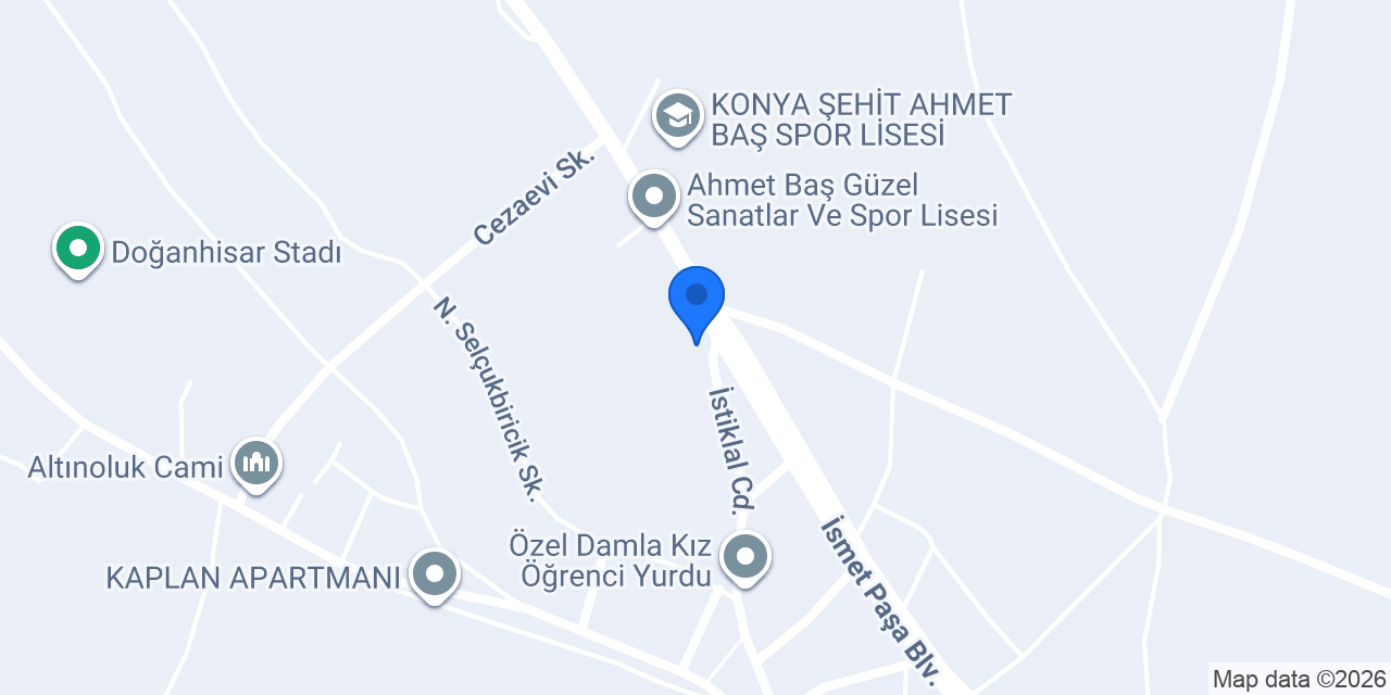 Doğanhisar Ayyıldız Sürücü Kursu konumu