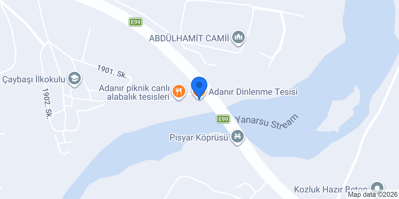 Adanır Dinlenme Tesisi konumu