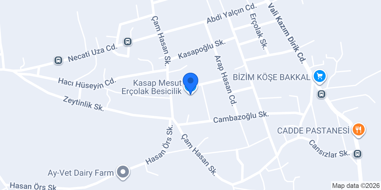 Kasap Mesut Erçolak Besicilik konumu