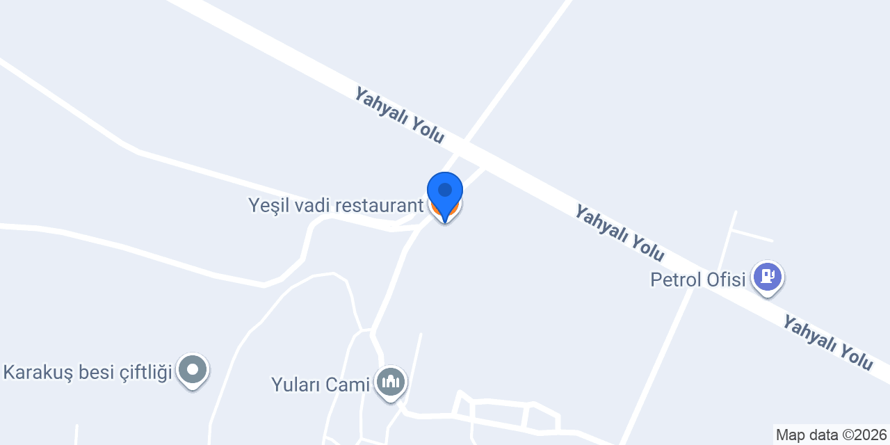 Yeşil vadi restaurant konumu