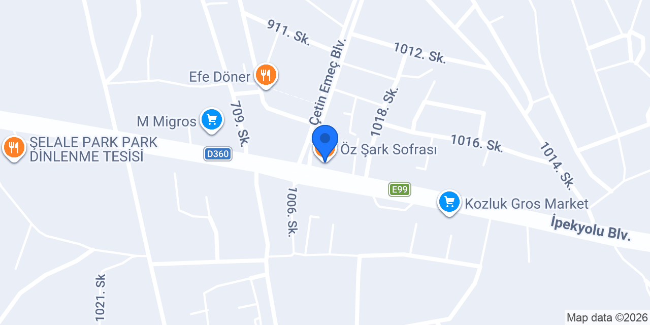Öz Şark Sofrası konumu