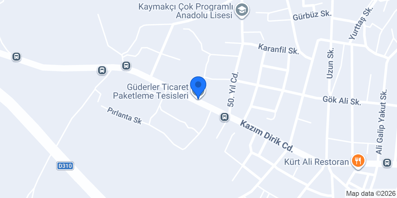 Güderler Ticaret Paketleme Tesisleri konumu