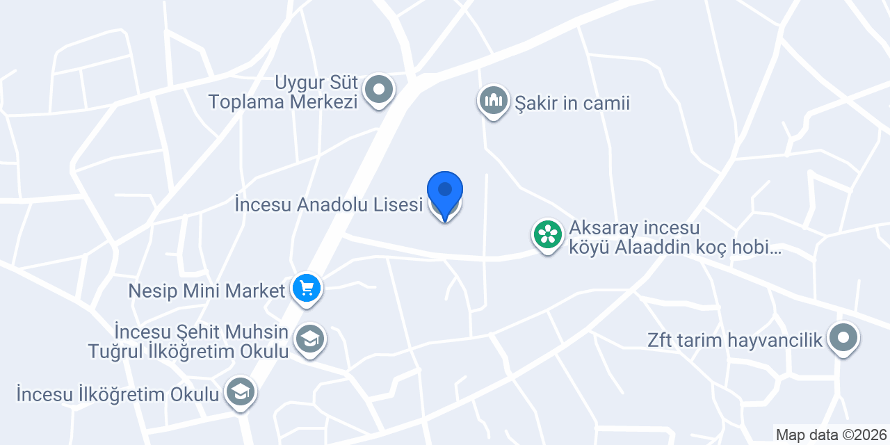 İncesu Anadolu Lisesi konumu