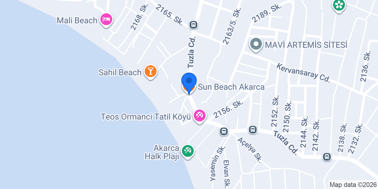 Sun Beach Akarca konumu