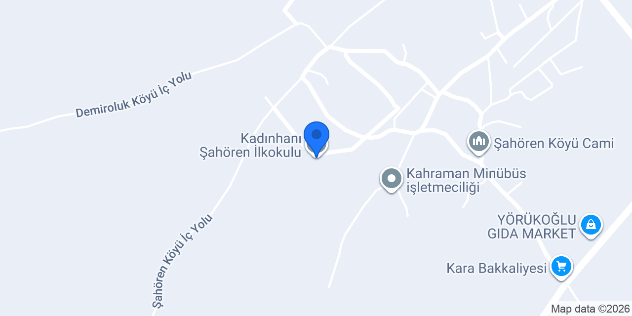 Kadınhanı Şahören İlkokulu konumu