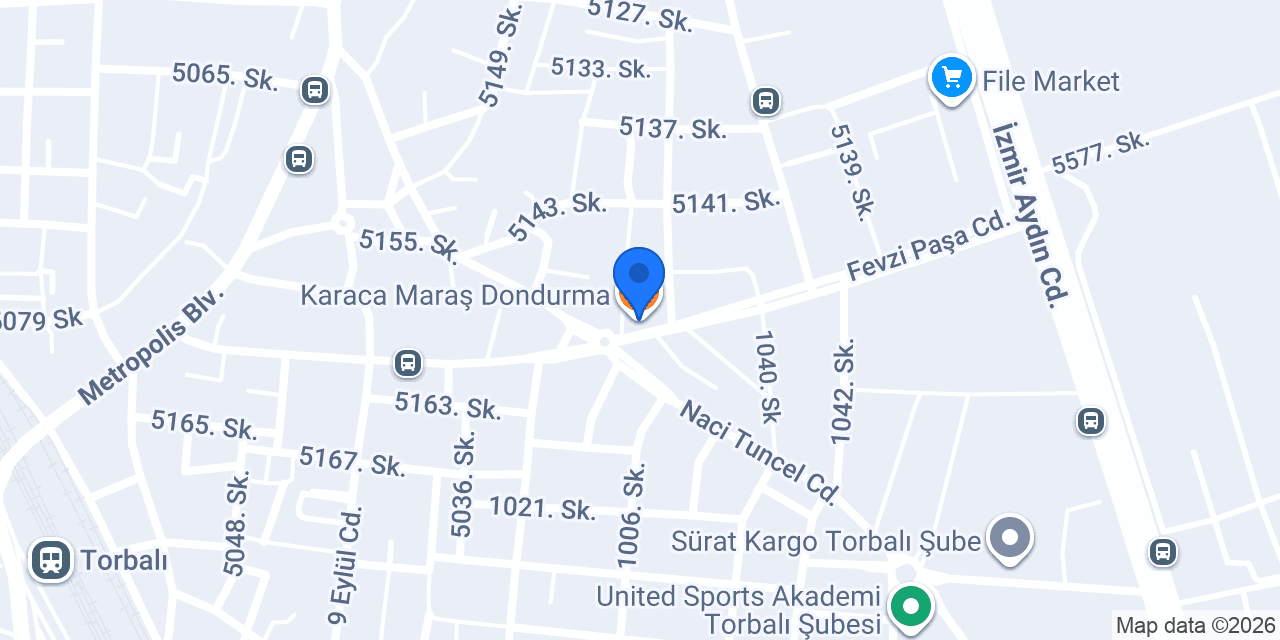 Karaca Maraş Dondurma konumu