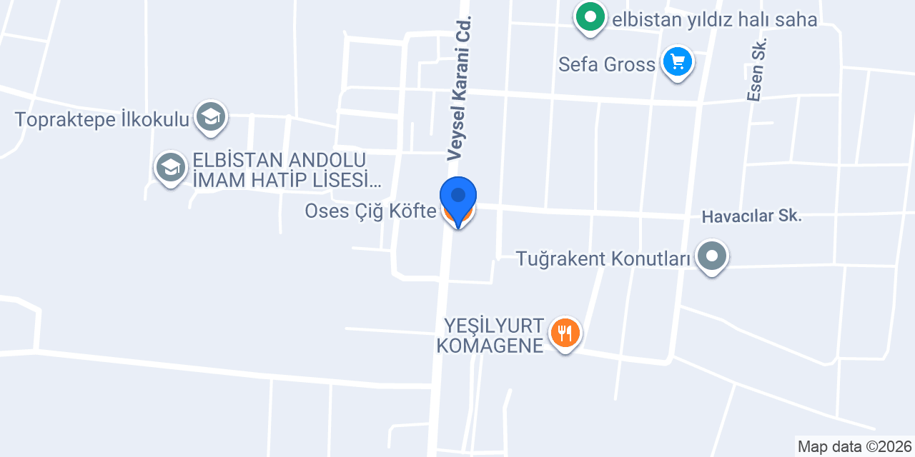 Oses Çiğ Köfte konumu