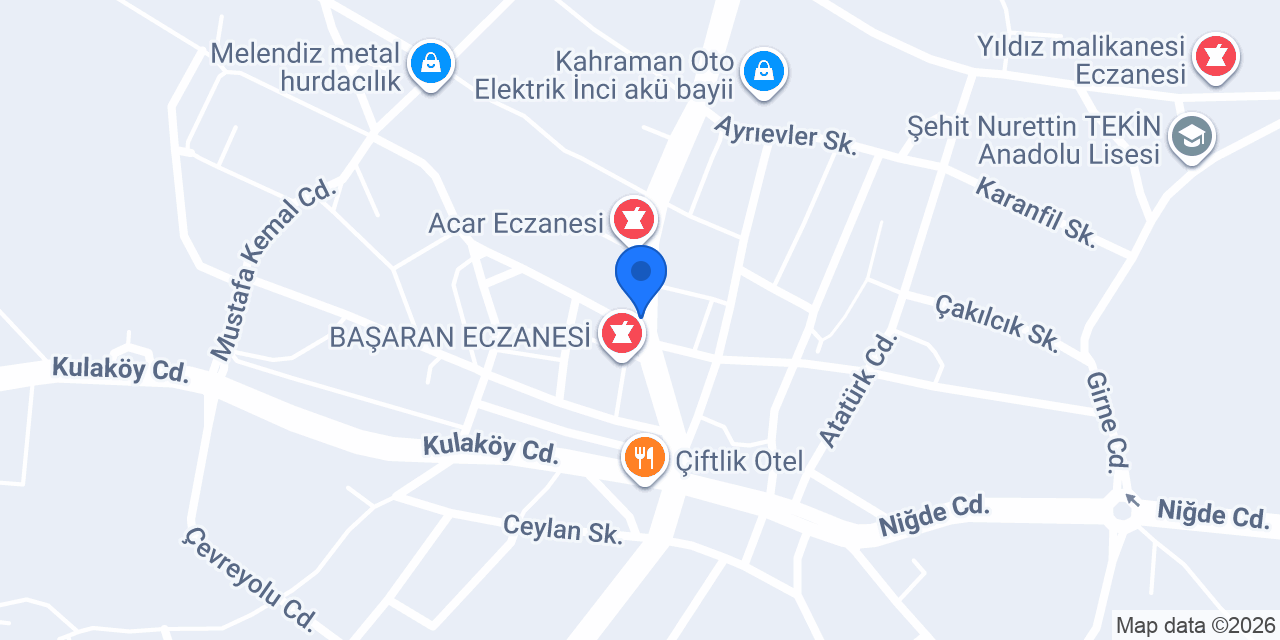 Tatlım Pastanesi konumu