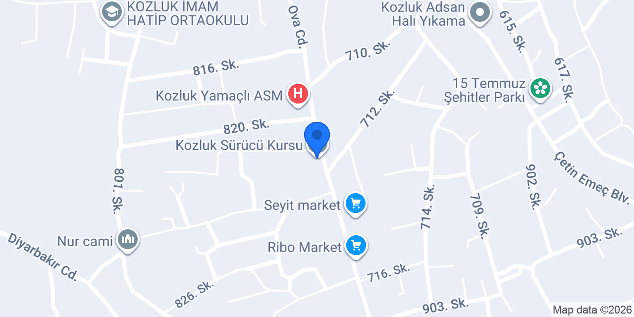 Kozluk Sürücü Kursu konumu