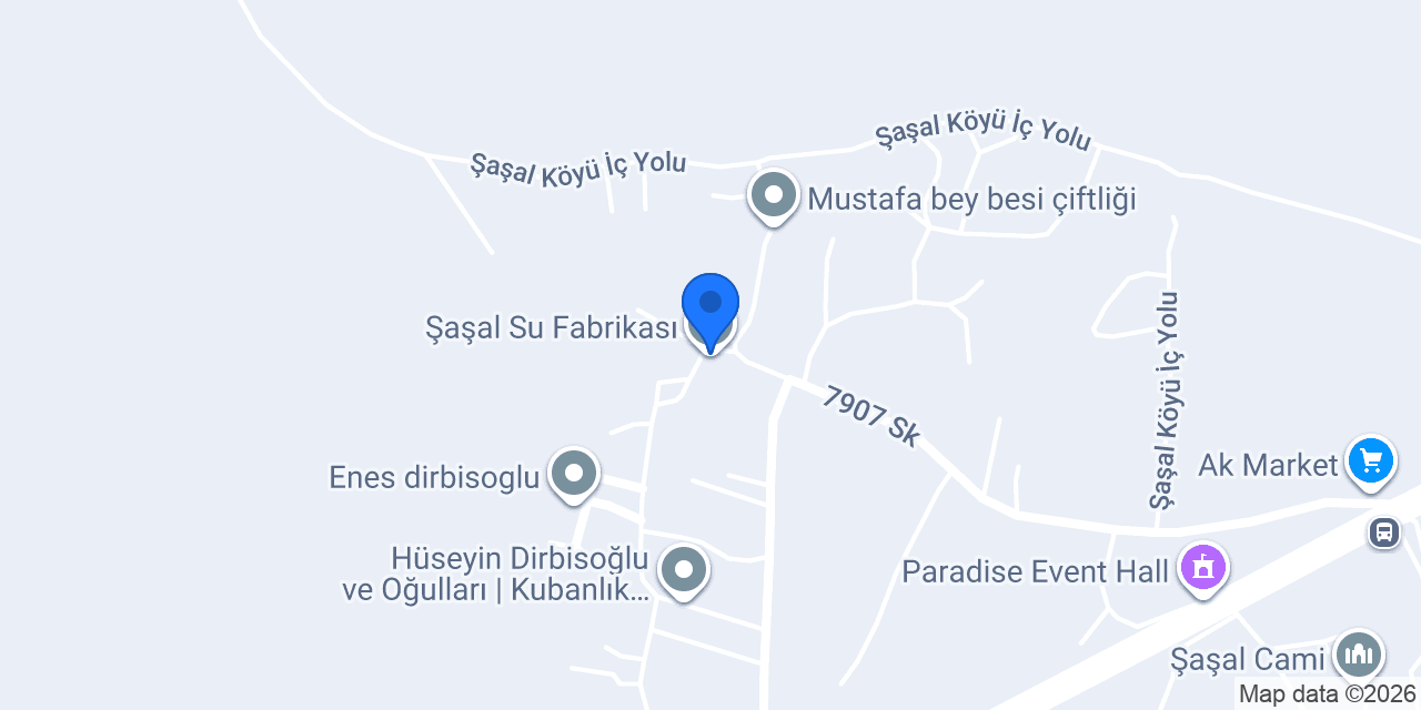 Şaşal Su Fabrikası konumu