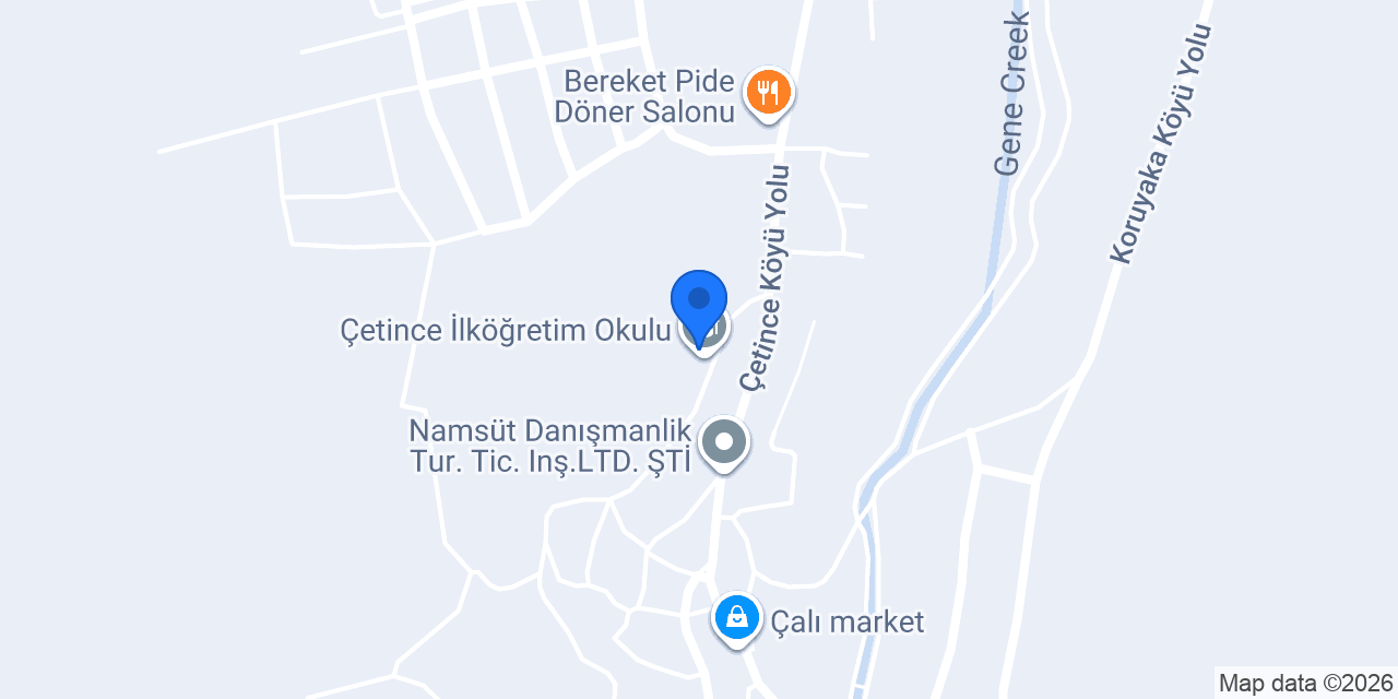 Çetince İlköğretim Okulu konumu