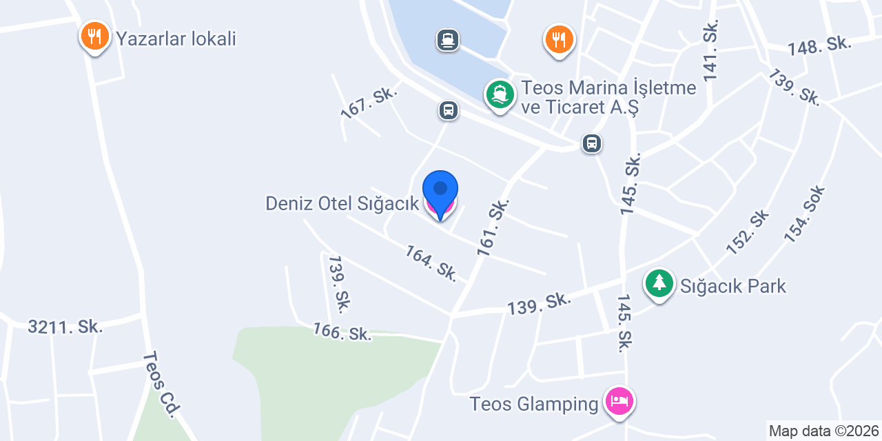 Deniz Otel Sığacık konumu