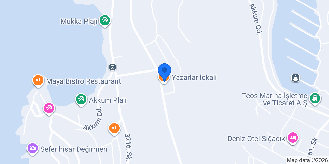 Huzur Otel Sığacık konumu