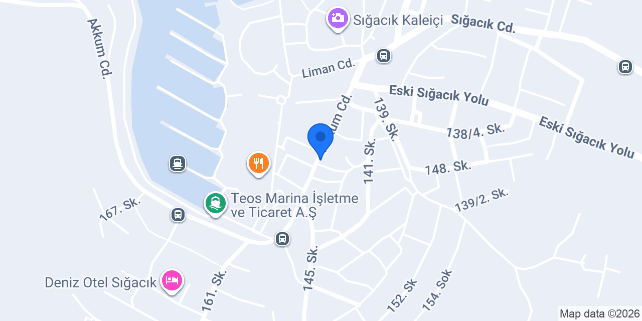 SIĞACIK MARİNA APART OTEL konumu