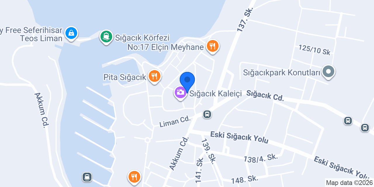 Deniz Yıldızı Pansiyon Sığacık konumu