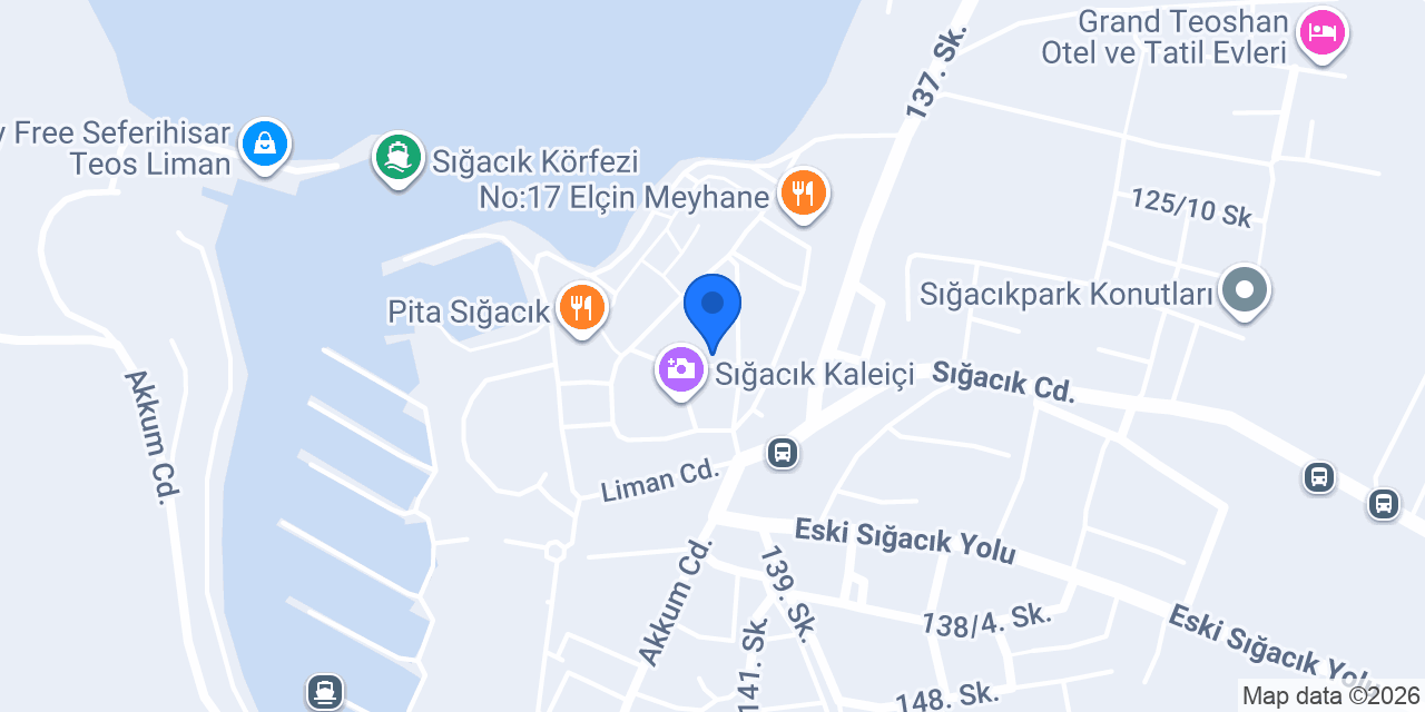 Sığacık Duru Pansiyon konumu