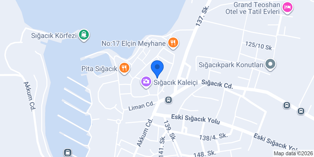 Sığacık Mavi ege pansiyon konumu