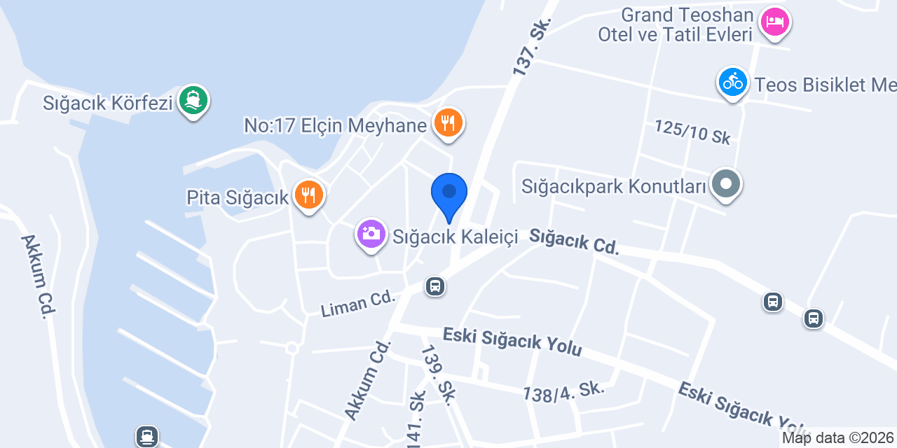 Lütfiye Sığacık konumu