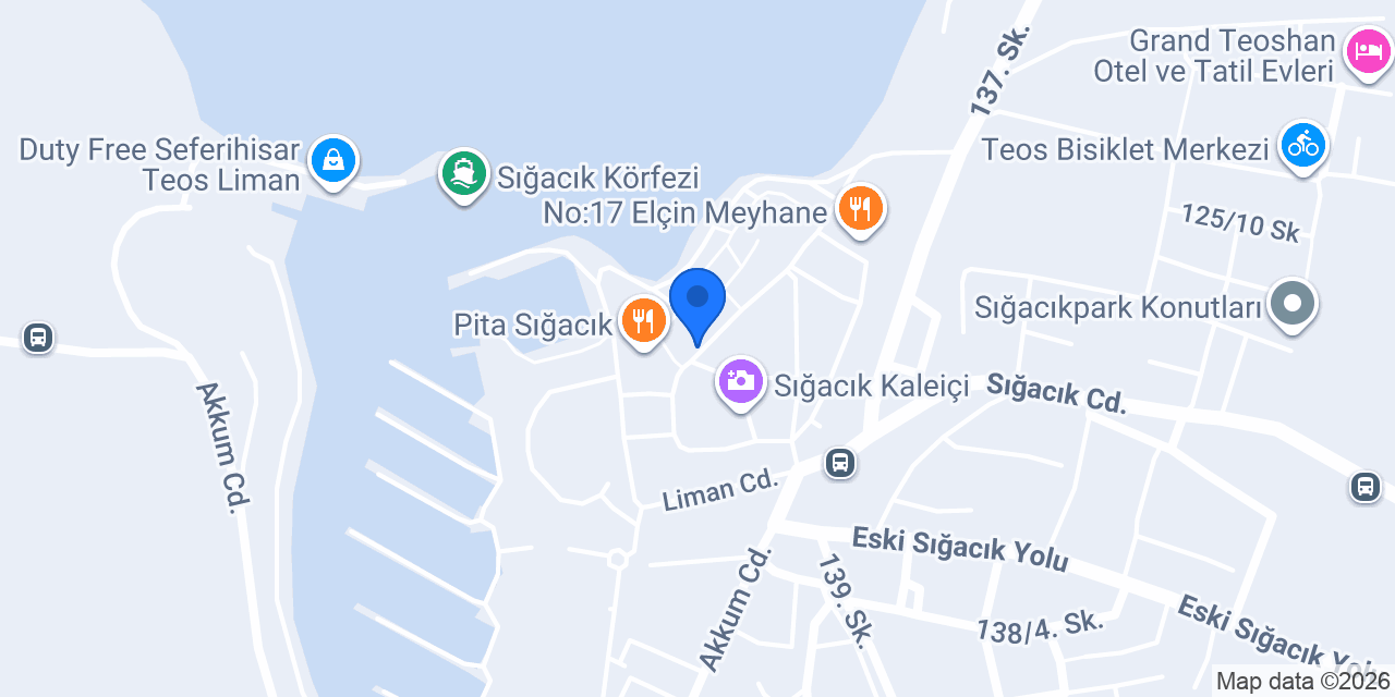Evren Hotel Sığacık konumu
