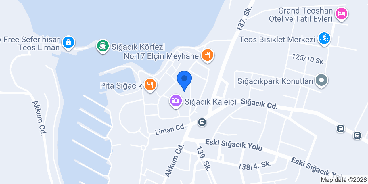 Sığacık Gardenya Butik Otel konumu