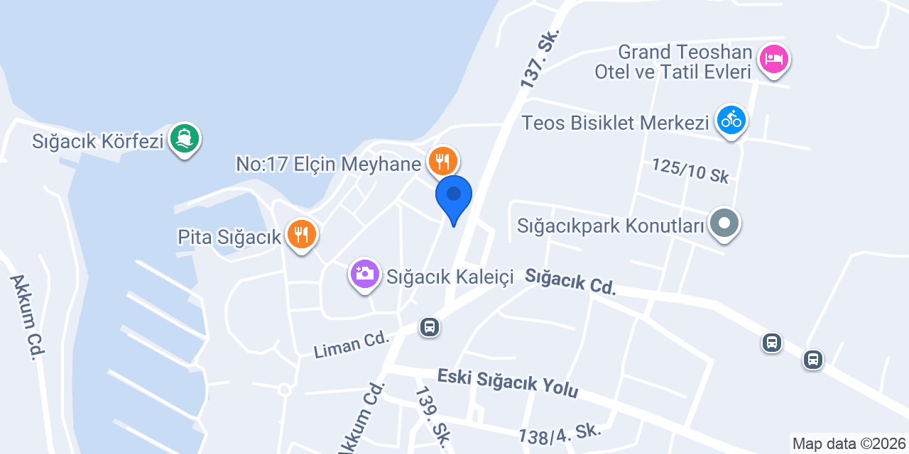 Sığacık Kalyon Otel konumu