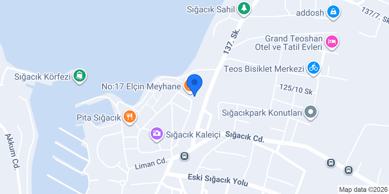 Ceren Pansiyon Sığacık konumu