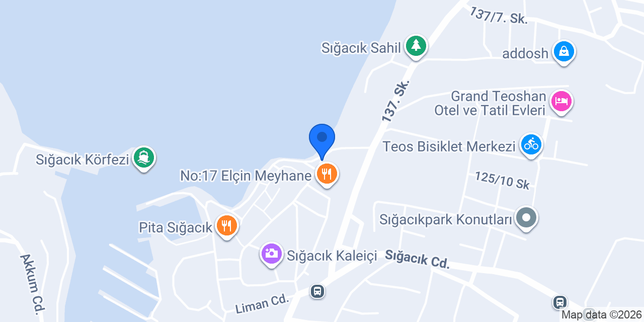 Sığacık Cumbalı Restoran Pansiyon konumu
