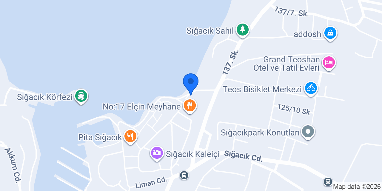 Sığacık Yakamoz Pansiyon konumu